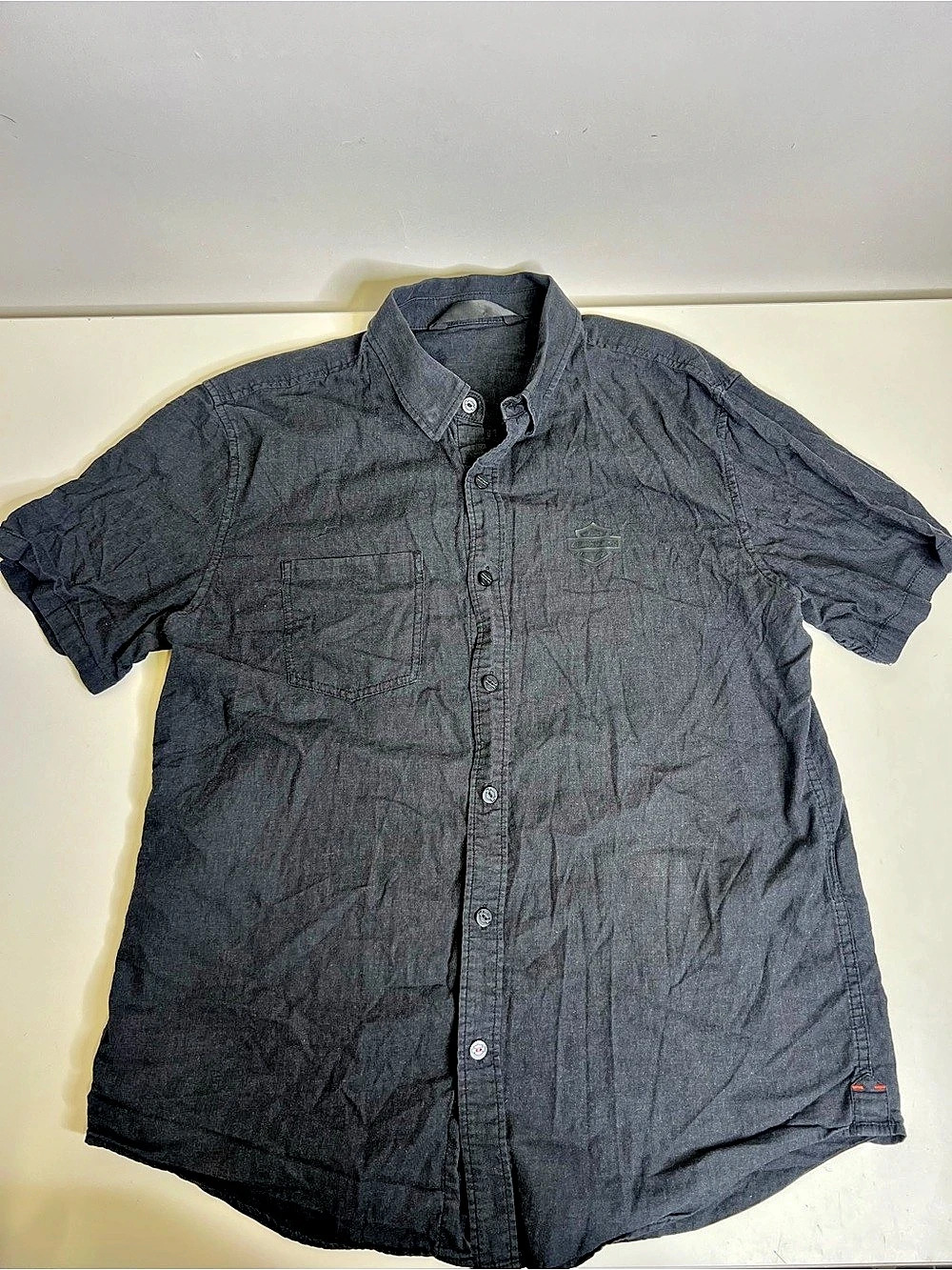 Harley-Davidson Slim Fit Short Sleeve Button-Down Shirt - Size L